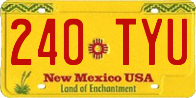 NM license plate 240TYU