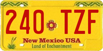 NM license plate 240TZF
