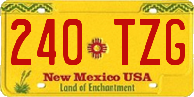 NM license plate 240TZG