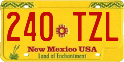 NM license plate 240TZL