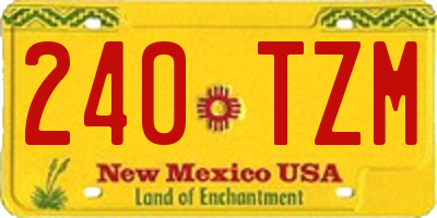 NM license plate 240TZM