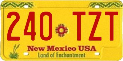 NM license plate 240TZT