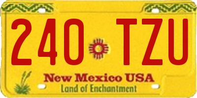 NM license plate 240TZU