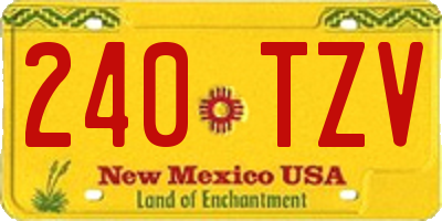 NM license plate 240TZV