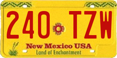 NM license plate 240TZW