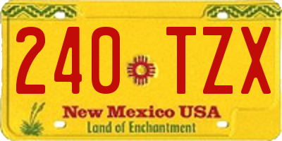 NM license plate 240TZX