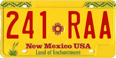 NM license plate 241RAA