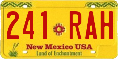 NM license plate 241RAH