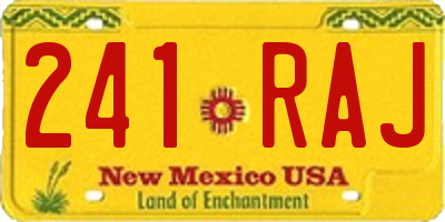 NM license plate 241RAJ