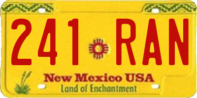 NM license plate 241RAN