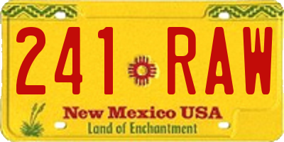 NM license plate 241RAW