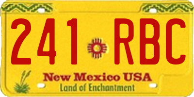 NM license plate 241RBC