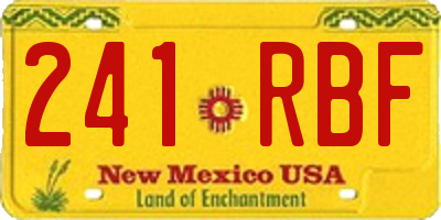 NM license plate 241RBF