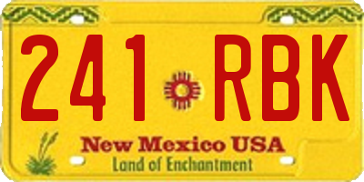 NM license plate 241RBK