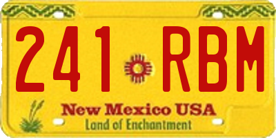 NM license plate 241RBM