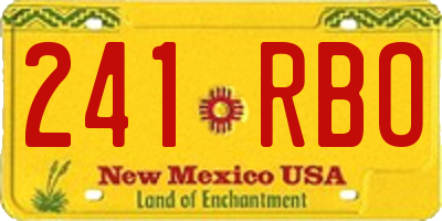 NM license plate 241RBO