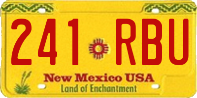 NM license plate 241RBU