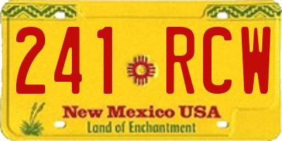 NM license plate 241RCW