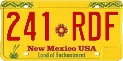 NM license plate 241RDF