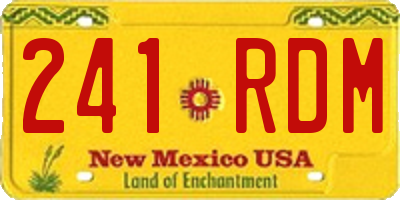 NM license plate 241RDM