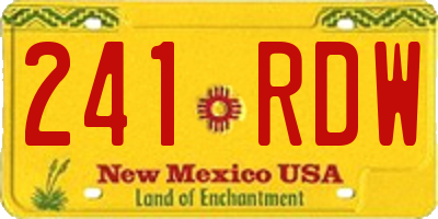 NM license plate 241RDW