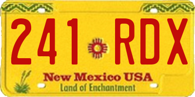 NM license plate 241RDX