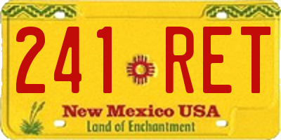 NM license plate 241RET