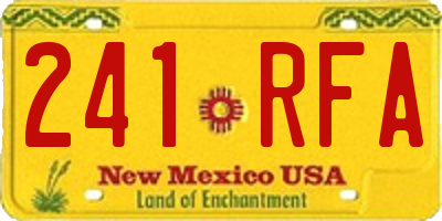 NM license plate 241RFA