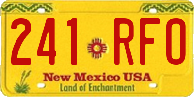 NM license plate 241RFO