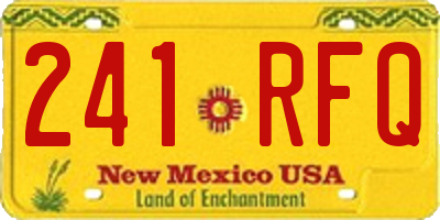 NM license plate 241RFQ