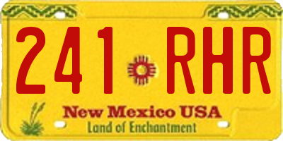 NM license plate 241RHR