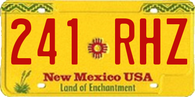 NM license plate 241RHZ