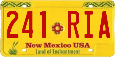 NM license plate 241RIA