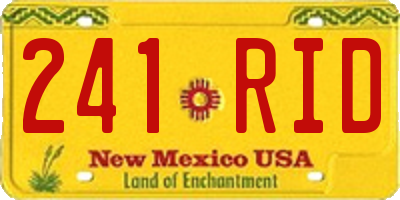 NM license plate 241RID