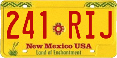 NM license plate 241RIJ