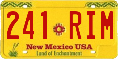 NM license plate 241RIM