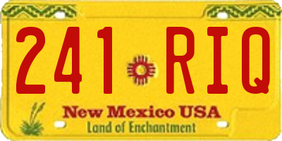 NM license plate 241RIQ