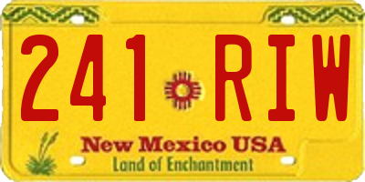 NM license plate 241RIW