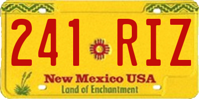 NM license plate 241RIZ