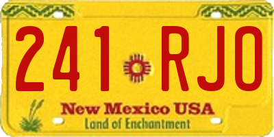 NM license plate 241RJO