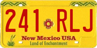 NM license plate 241RLJ