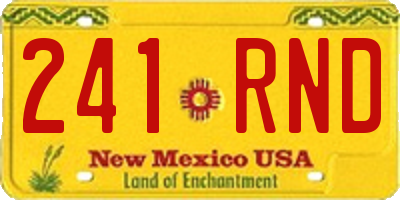NM license plate 241RND