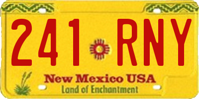 NM license plate 241RNY