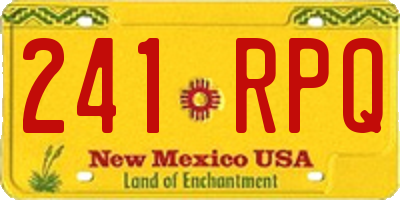NM license plate 241RPQ