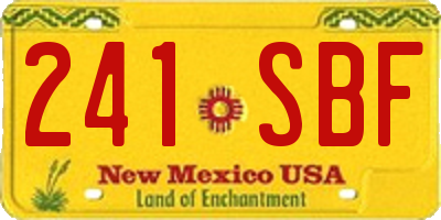 NM license plate 241SBF