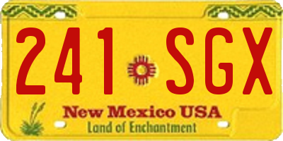 NM license plate 241SGX