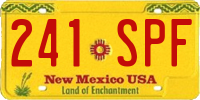 NM license plate 241SPF