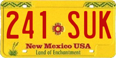 NM license plate 241SUK
