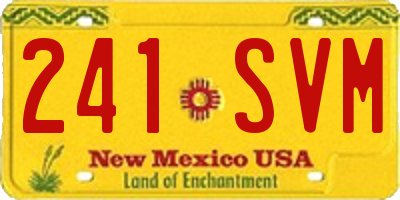 NM license plate 241SVM