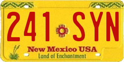 NM license plate 241SYN